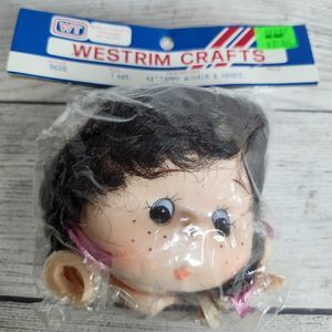 Vtg Westrim Crafts Doll 1608 4.5" Tammy w/Brown Hair & Hands Doll Head 1 Set NOS